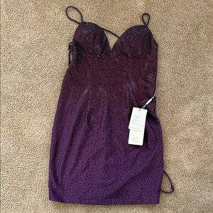Elegant Purple Backless Dress